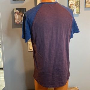 Mens George burgundy and navy t shirt
